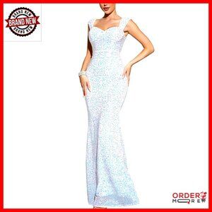 Sequin Fishtail Formal Dress Maxi Evening Gown Gatsby Cocktail Prom